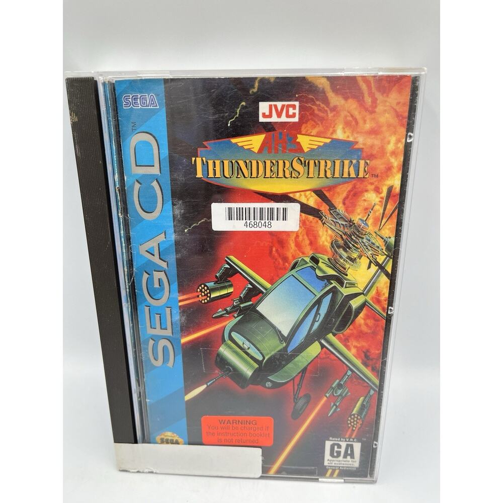AH-3 ThunderStrike - Sega CD (1993) Complete w/Case & Manual w/Reg Card ~ Tested